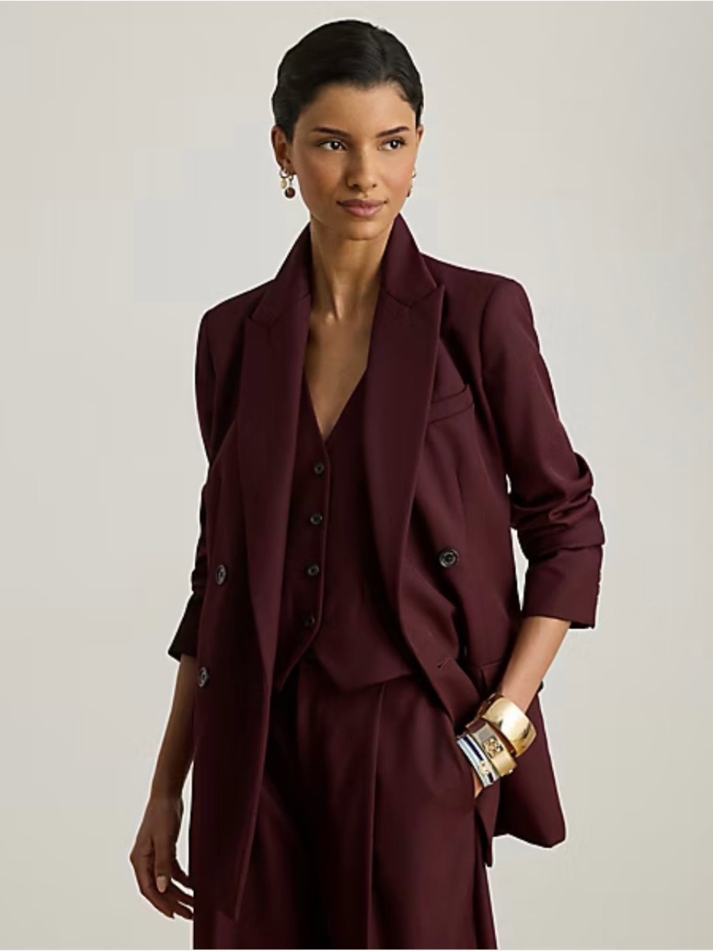 Lauren Ralph Lauren Double Breasted Wool Blend Blazer Jacket NWT Size 10